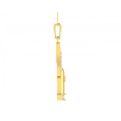 Shiv Trishul & Shivling pendant in Gold with diamonds